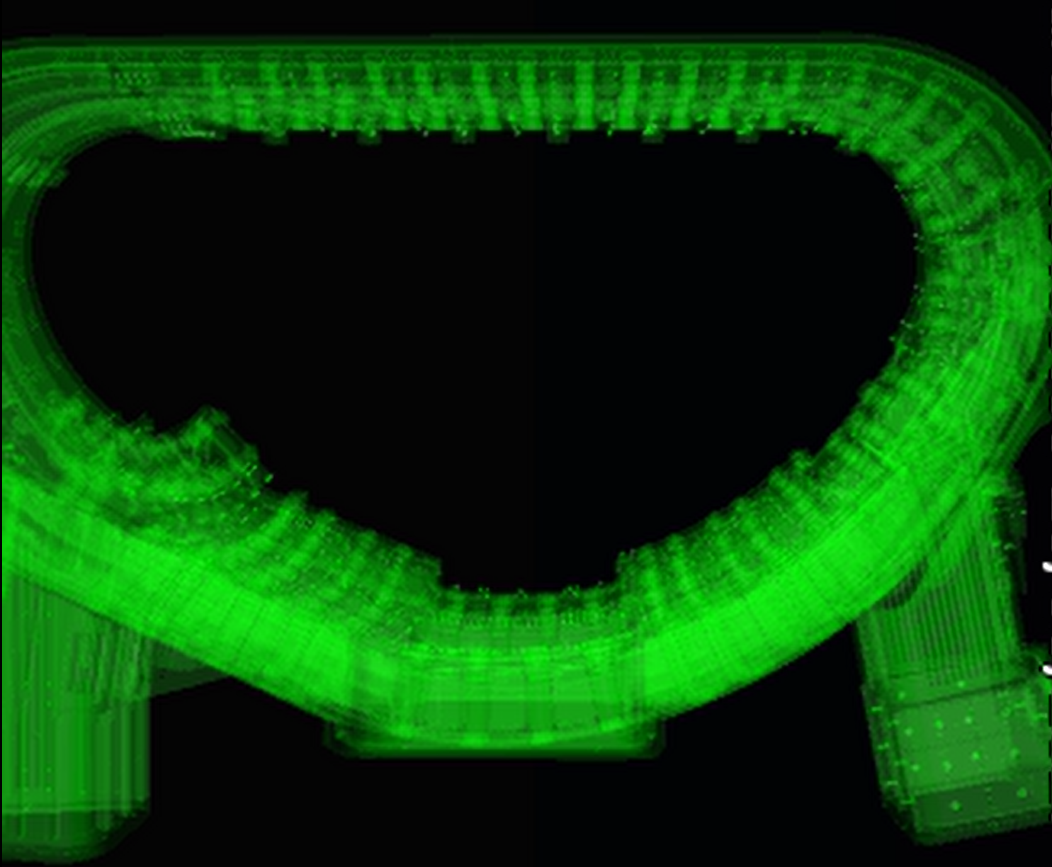 Relevé 3D de l'enveloppe interne — disposition générale de la zone d'intervention